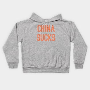 China Sucks (Orange Text) Kids Hoodie